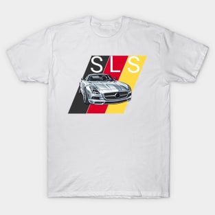 Mercedes Benz SLS victor art with Germany flag T-Shirt